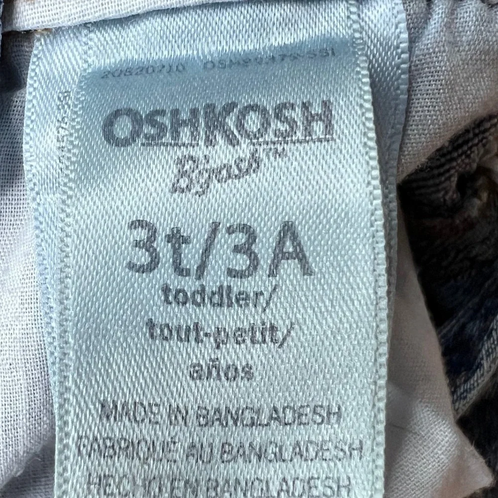 OshKosh Bgosh Kids 3T Blue Denim Carpenter Overalls Adjustable Straps Med Wash